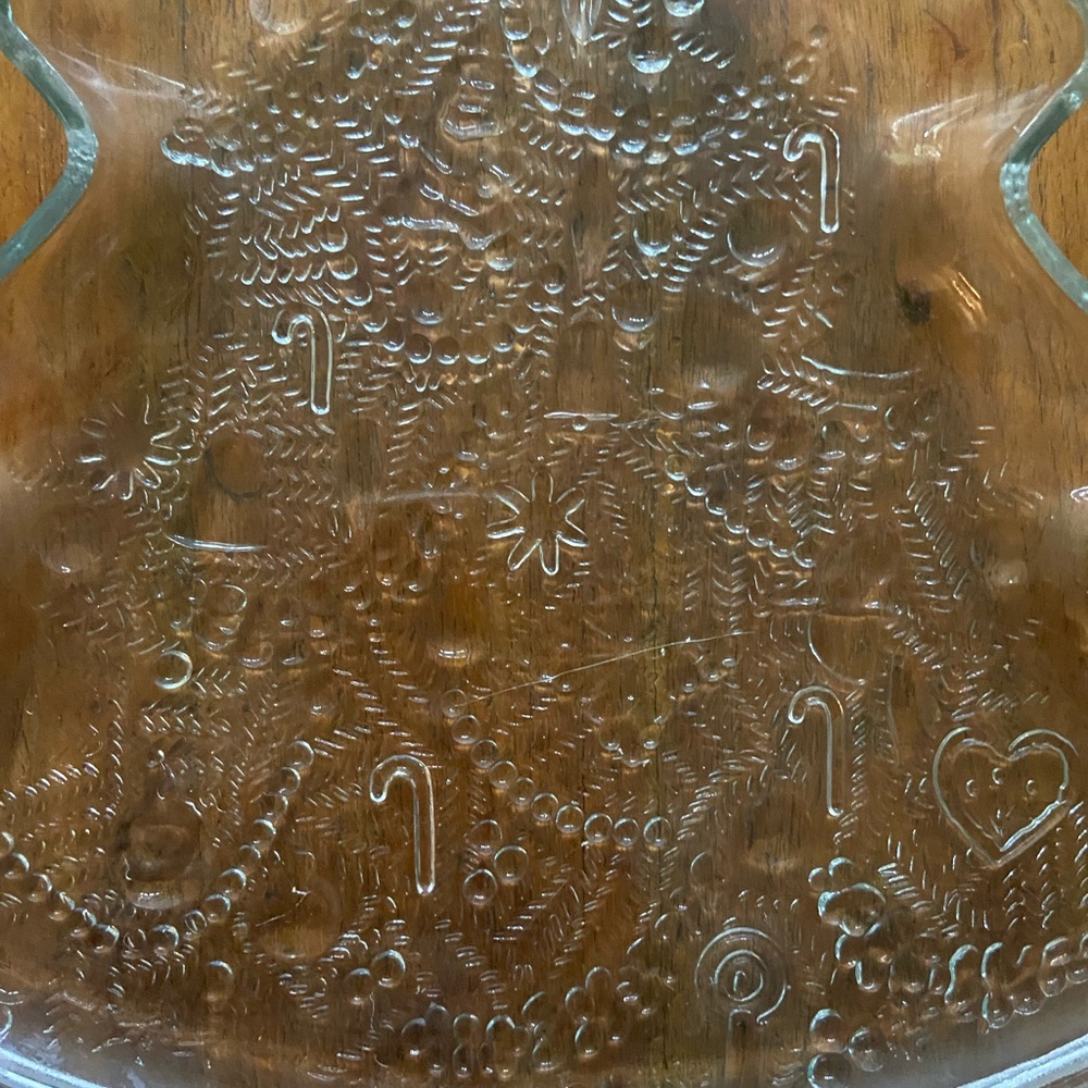 Vintage Glass Christmas Tree Cookie Platter - Picture 3 of 6